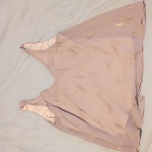 MIMI CHICA tan and gold sleeveless blouse